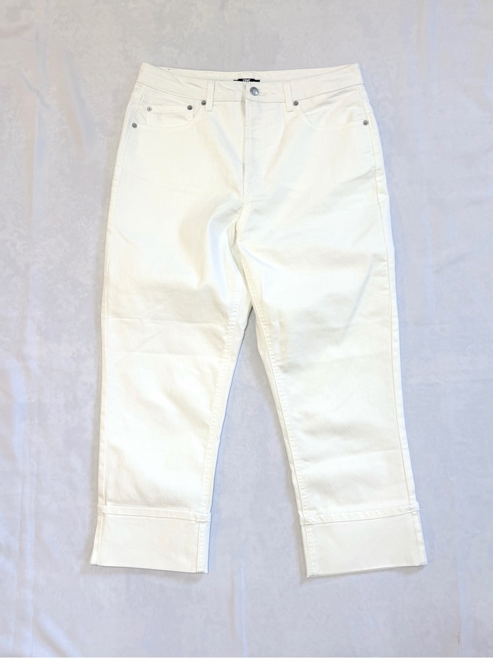 Frye Cropped White Denim Jeans Women’s Size 10/30 Cuffed Hem 5 pocket